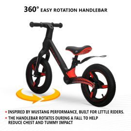 Ford Mustang - Sporty, Adjustable Seat And Lightweight Zoomer Bike - Black