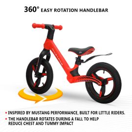 Ford Mustang - Sporty, Adjustable Seat And Lightweight Zoomer Bike - Red