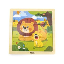 Viga toys - Wooden 9-Piece-Puzzle  - Lion