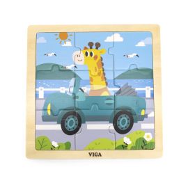 Viga toys - Wooden 9-Piece-Puzzle  - Car