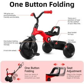Qplay - Ant Plus 2 In 1 Folding Toddler Tricycle - Red