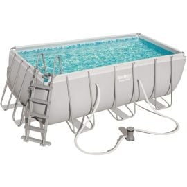 Bestway - Power Steel Rectangular Pool Set - 488 x 244 x 122 cm - Gray  -  PRN-56670 - Toysuae.com