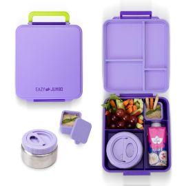 Eazy Kids - Jumbo Bento Lunch Box With Thermos And Dip Jar - Purple -  SAM-EZ_JBBELBSJ_PU - Toysuae.com