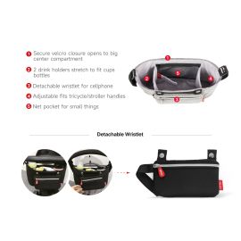 Qplay - 2 In 1 Tricycle And Pushcart Universal Organizer Storage Bag - Black