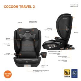 Welldon - Cocoon Travel I-Size Car Seat With IsoFix - Ebony