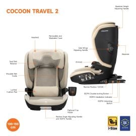 Welldon - Cocoon Travel I-Size Car Seat With IsoFix - Sahara