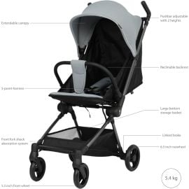 Qplay - Mega Pro Stroller - Morandi Blue