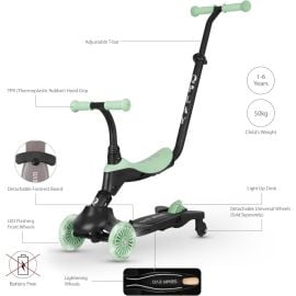 Qplay - Sema Evo 5 In 1 Lightening Scooter - Jade Green