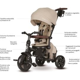Qplay - Comfo Max 7 In 1 Convertible Tricycle - Grey