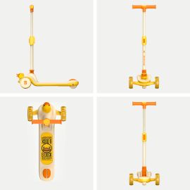 B.Duck - 3 wheel Adjustable Handle Kick Scooter With LED PU Wheels - Yellow