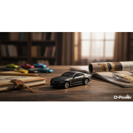 D-Power - 1:64 Ford Mustang 2015 Diecast Mini Car - Matte Black