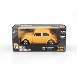 D-Power - 1:36 Volkswagen Beetle 1967 Diecast Model Car - Matte Yellow
