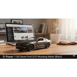 D-Power - 1:36 Ford Mustang 2015 Diecast Model Car - Matte Black