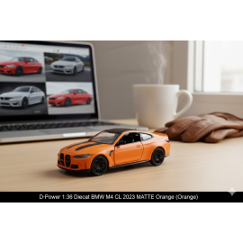 D-Power - 1:36 BMW M4 CSL 2023 Diecast Model Car - Matte Orange