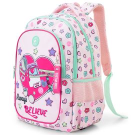 Eazy Kids - 17 inch School Bag Set of 3- Backpack, Lunch Bag & Pencil Case - Pink