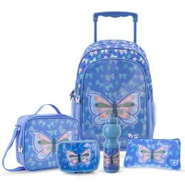 Eazy Kids - 17inch Trolley School Bag 5-in-1 with Wheels – Backpack, Lunch Bag - Blue -  SAM-EZ_ST5in1_BUT - Toysuae.com