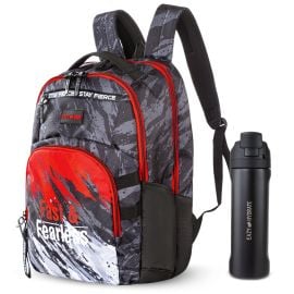 Eazy Kids - 20 School Bag for Boys with Stainless Steel Water Bottle 710ml – Fast & Fearless Black - SAM-CM_EZSBWBSS_FFBK - Toysuae.com