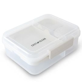 Eazy Kids - 3/4/5 Compartment Convertible 1650ml Bento Lunch Box with 150ml Gravy Bowl - Grey - SAM-EZ_RT1650_GY - Toysuae.com