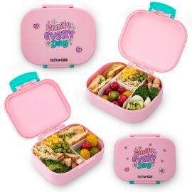 Eazy Kids - Bento Lunch Box Set of 2 1200ml + 760ml Free Compartment Food Containers - Shine Pink - SAM-EZ_LB2in1_PI - Toysuae.com