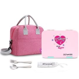 Eazy Kids - Convertible Bento Lunch Box with Insulated Lunch Bag – Always Believe Pink - SAM-CM_EZLBALBTT_LVPI - Toysuae.com