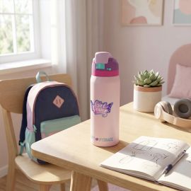 Eazy Kids - Girl Power School Bag Set with Stainless Steel Water Bottle – Pink