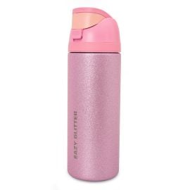 Eazy Kids - Glitter Stainless Steel Water Bottle 720ml – Double Wall Insulated, Spout Lid Leakproof - Pink - SAM-EZ_WBSS720DWGT_PI - Toysuae.com