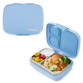 Eazy Kids - Premium Stainless Steel Lunch Box 710ml – Lunch Box for Kids - Blue - SAM-EZ_LBSS3COM710_BU - Toysuae.com