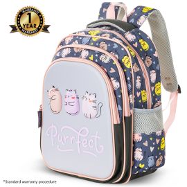 Eazy Kids - Purfect School Bag Set with Stainless Steel Water Bottle – Grey