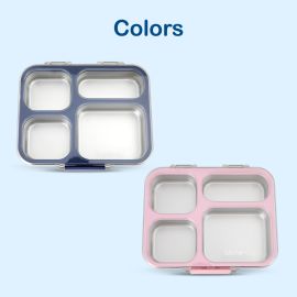 Eazy Kids - Stainless Steel Bento Lunch Box with Tritan Lid - Blue