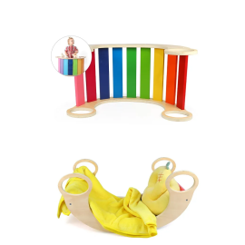 Factory Price - Wooden Bright Rainbow Rocking Chair