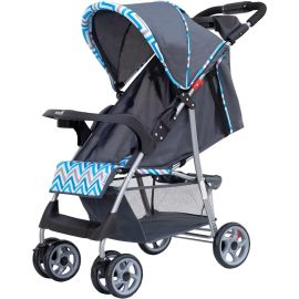 Moon - Trek Baby Stroller  One Hand Fold Baby Travel Gear - Blue Stripes