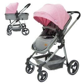 MOON - Pro 2 in 1 Convertible to Carrycot, Reversable Stroller - Pink