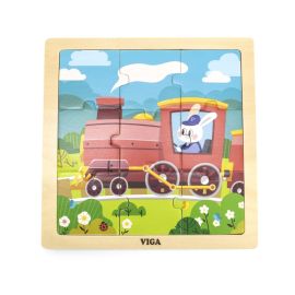 Viga toys - Wooden 9-Piece-Puzzle  - Train