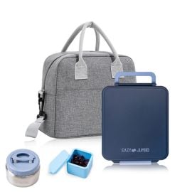 Eazy Kids - Jumbo Bento Lunch Box With Lunch Bag, Thermos And Dip Jar - Grey -  SAM-CMEZ_JBBLB01_GY - Toysuae.com