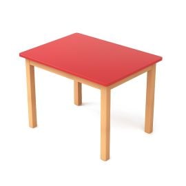 Edu Fun - Durable Rectangular Table  - 80 x 60 x 2.2 cm - 40cm - Red -  RTS-69920Red69970 - Toysuae.com