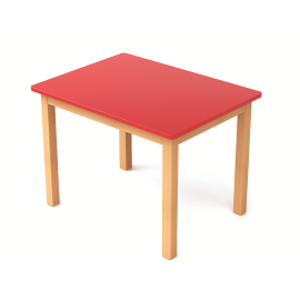 Edu Fun - Durable Rectangular Table  - 80 x 60 x 2.2 cm - 53cm - Red -  RTS-69920Red69972 - Toysuae.com