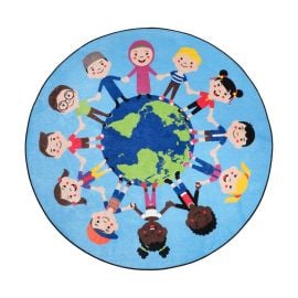 Edu Fun - People around the world  Round Rug - 200 cm -  RTS-CPR160 - Toysuae.com