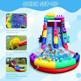 Gambol - Inflatable Water Slide Backyard with Powerful Blower, Splash Pool & Spray
