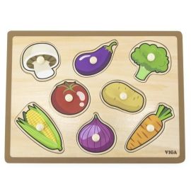 Viga toys - Wooden Knob Puzzle - Vegetables