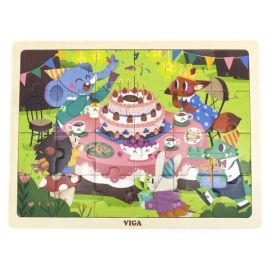 Viga toys - 24-Piece Wooden Jigsaw Puzzle - Birthday Party