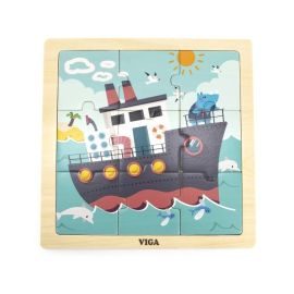 Viga toys - Wooden 9-Piece-Puzzle - Ship