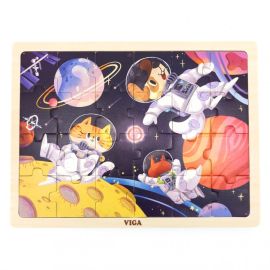 Viga toys - 24-Piece Wooden Jigsaw Puzzle - Space Adventure