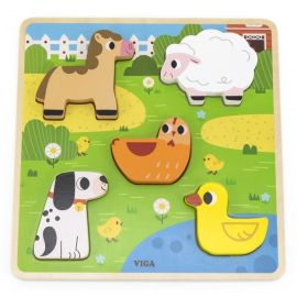 Viga toys - Tactile Puzzle-Farm