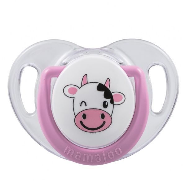 Mamajoo - 1X Silicone Orthodontic Design Soother & Storage Box 12 M+ Cow