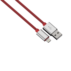 Hama "Color Line" Charging/Data Cable, Lightning, Aluminium, 1 m, red