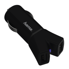 HamaColor Line 12V Charger 2x USB 3.4 A, black