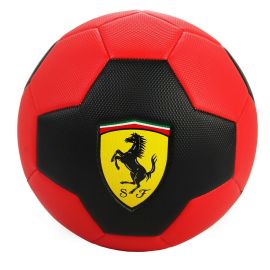 Mesuca Ferrari 5 Machine Sewing Soccer Ball Black Red