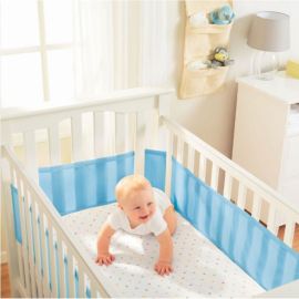 BreathableBaby Classic Breathable Mesh Crib Liner-Blue