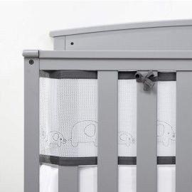 BreathableBaby Delux Mesh Liner, 2 Sided - Embroidered Elephants