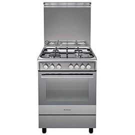 Ariston - Gas Cooker- 60x60 CM, 58 Liter, 4 Burners, Stainless Steel Grill, Silver 